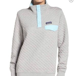 Patagonia Snap T Quilted Pullover - GREY/ BLUE